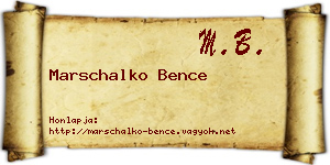 Marschalko Bence névjegykártya